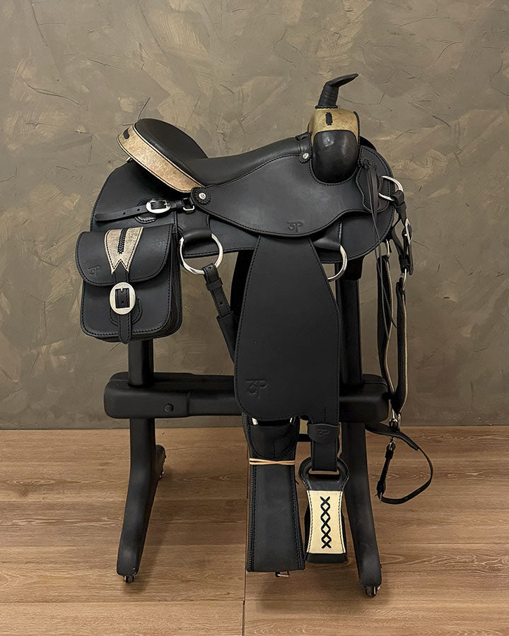 Silla Ponderosa con alforjas 16" negro 6235