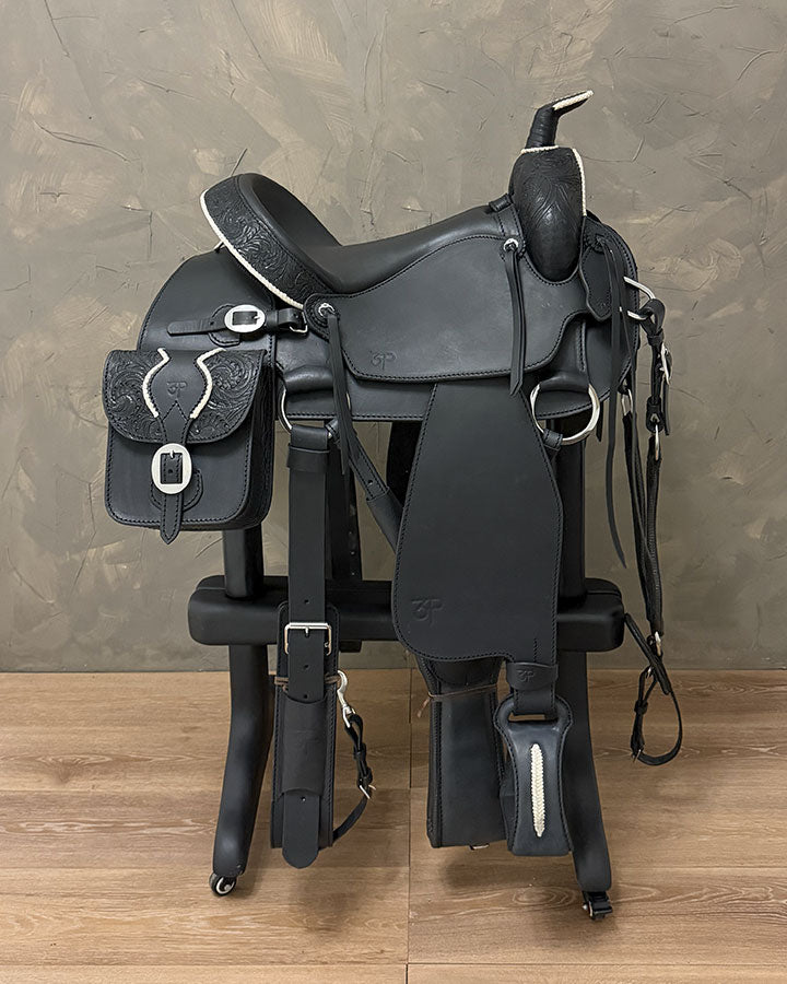 Silla Tallada 15" negro con blanco 6217
