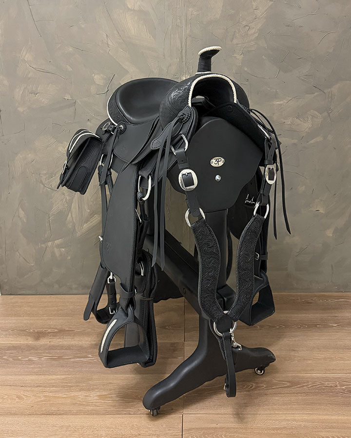 Silla Tallada 15" negro con blanco 6217